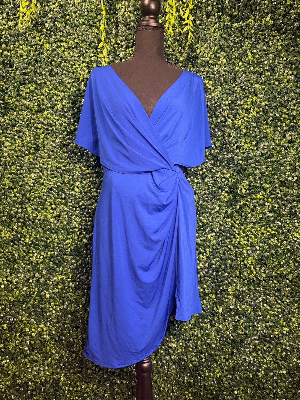 Cushnie Royal Blue Draped Wrap Dress